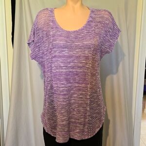 212 lavender open weave knit sweater